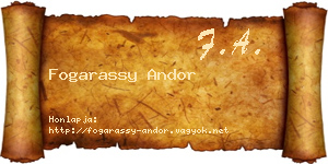 Fogarassy Andor névjegykártya