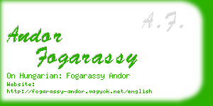 andor fogarassy business card